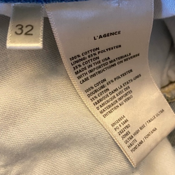 L’Agence Jones Ultra High Rise Stovepipe Women's Jeans Fontana Size 32 NWT - Picture 9 of 11